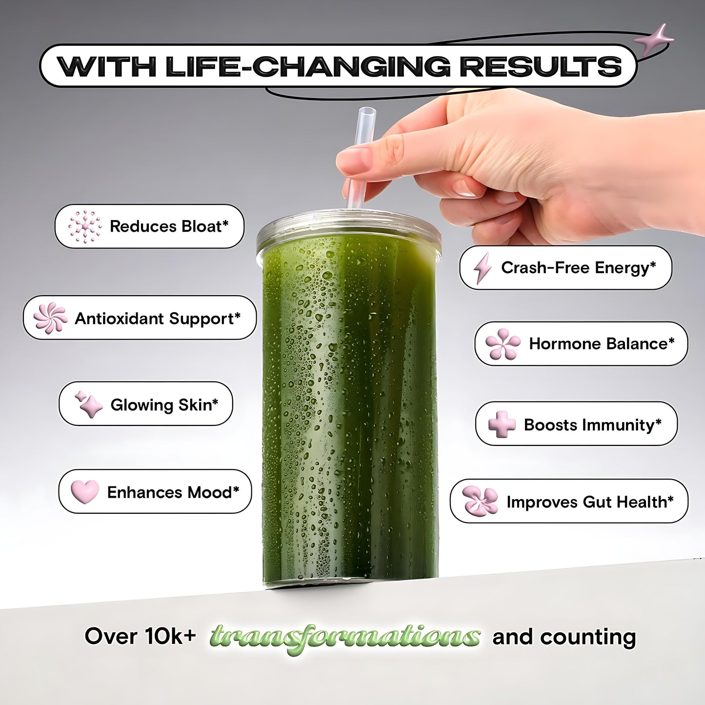 Super Greens, Organic Greens Powder with Spirulina & Chlorella for Digestion, Gut Health, Immunity & Energy, Gluten Free, Vegan, Daily Support for Women, Watermelon Slush, 30 Servings